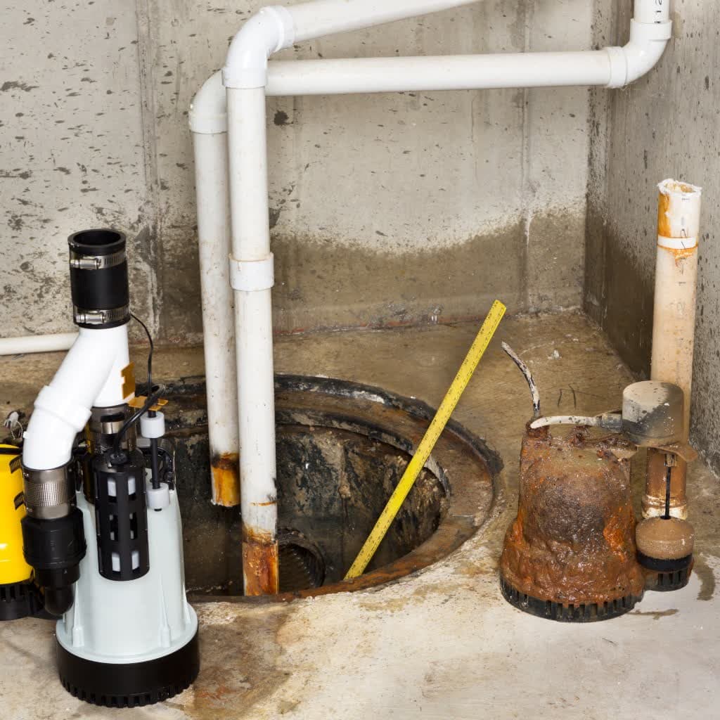 Basement floor drain area where Liberty and Northland homes often show sewer backups